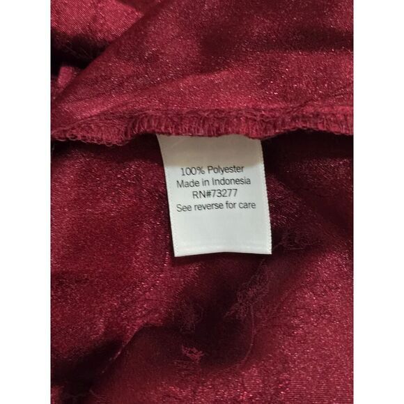 Croft & Barrow Ruffle-Neck Dress Victorian Midi Dark Red Floral Women's Size S - Picture 8 of 9